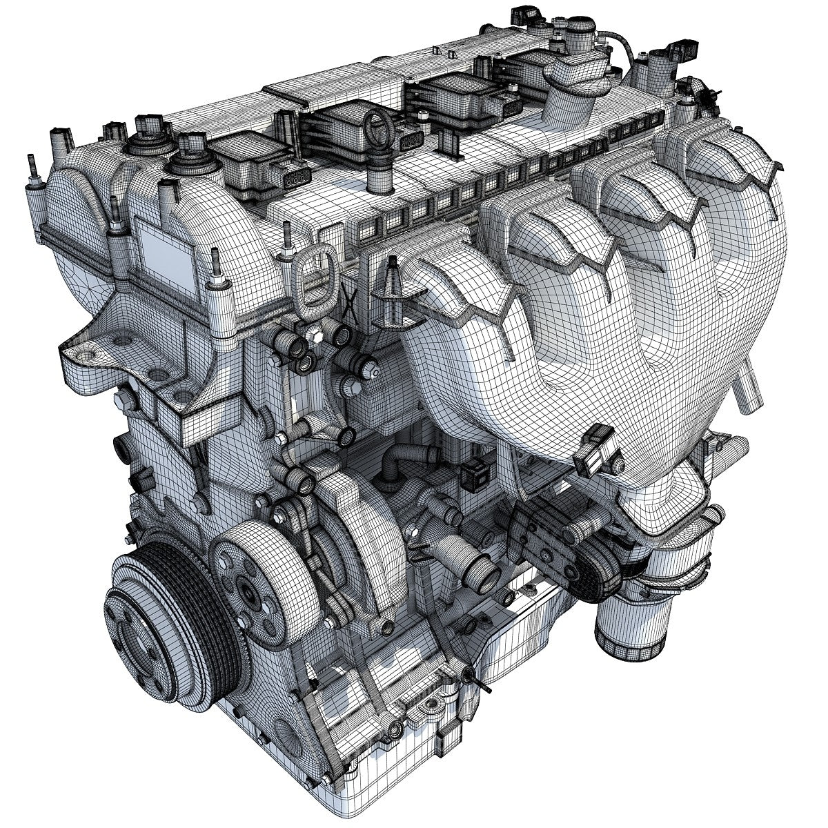 3D Turbo Engine Model