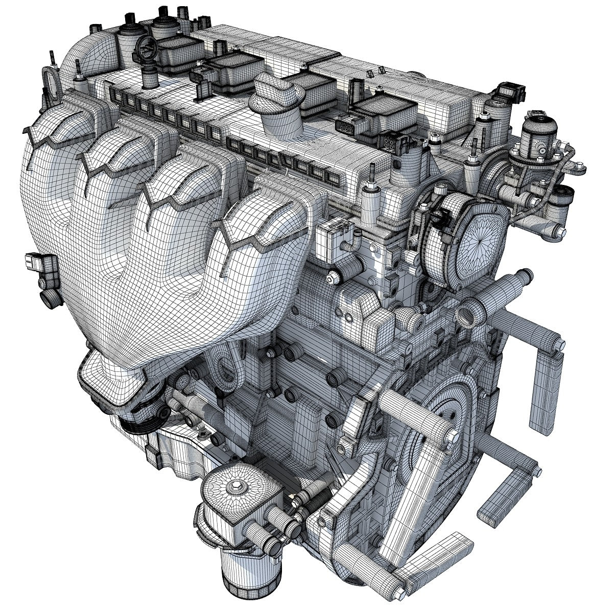3D Turbo Engine Model