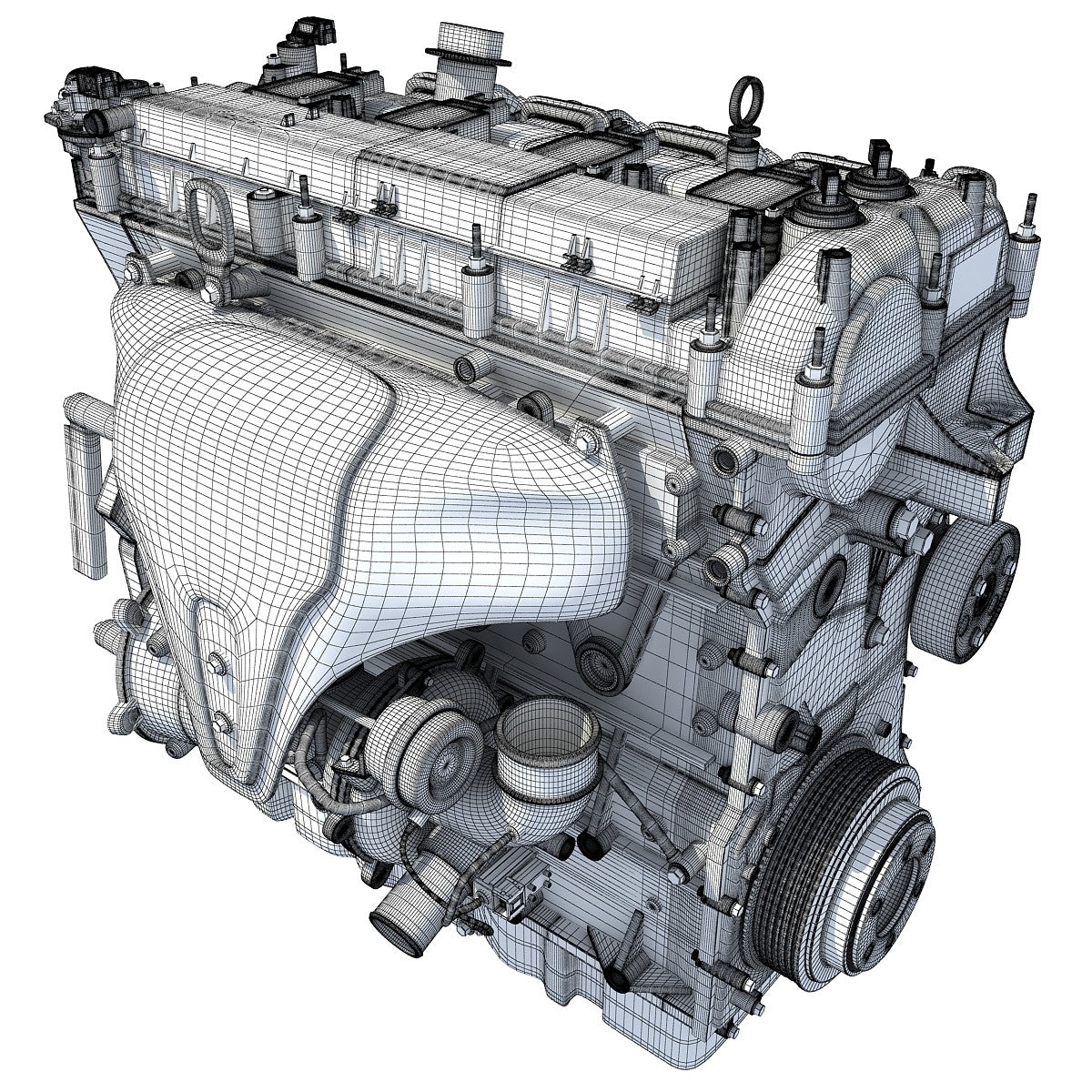 3D Turbo Engine Model