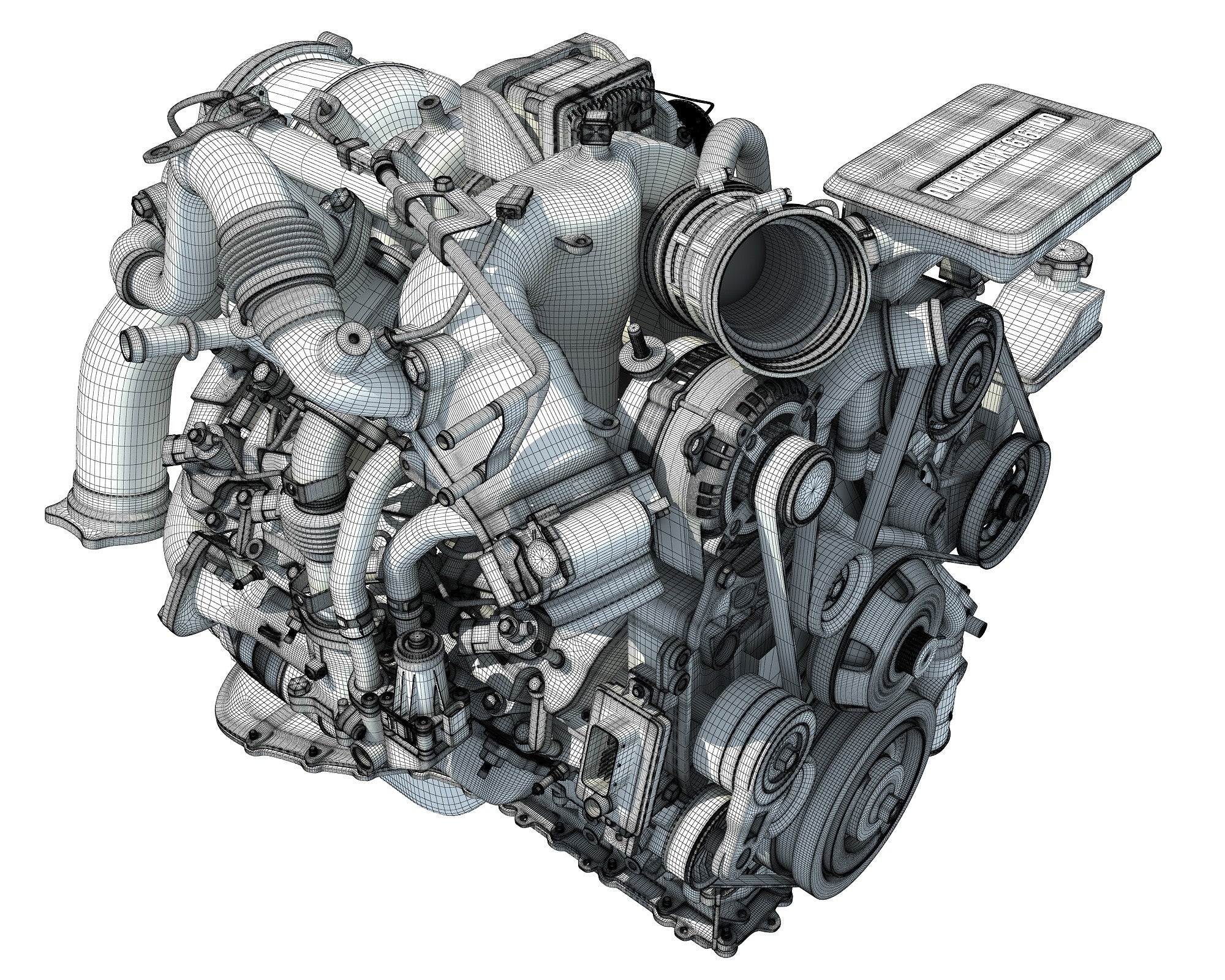 V8 Turbo Engine Model