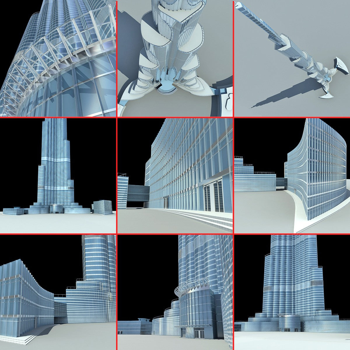 Burj Khalifa Dubai Tower 3D Model