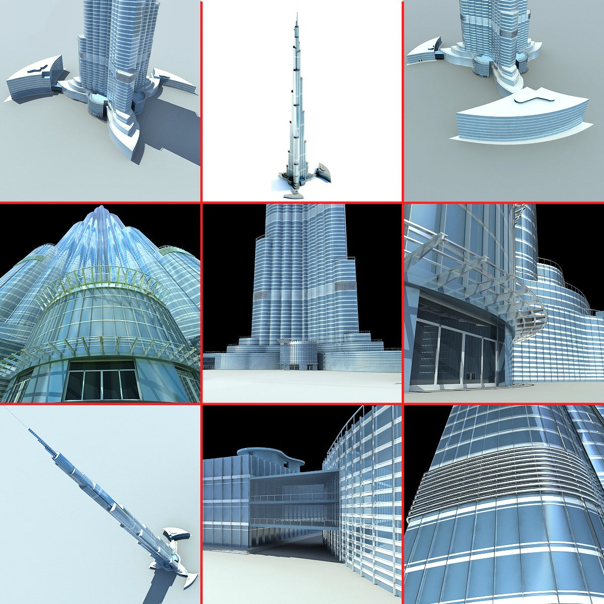 Burj Khalifa Dubai Tower 3D Model