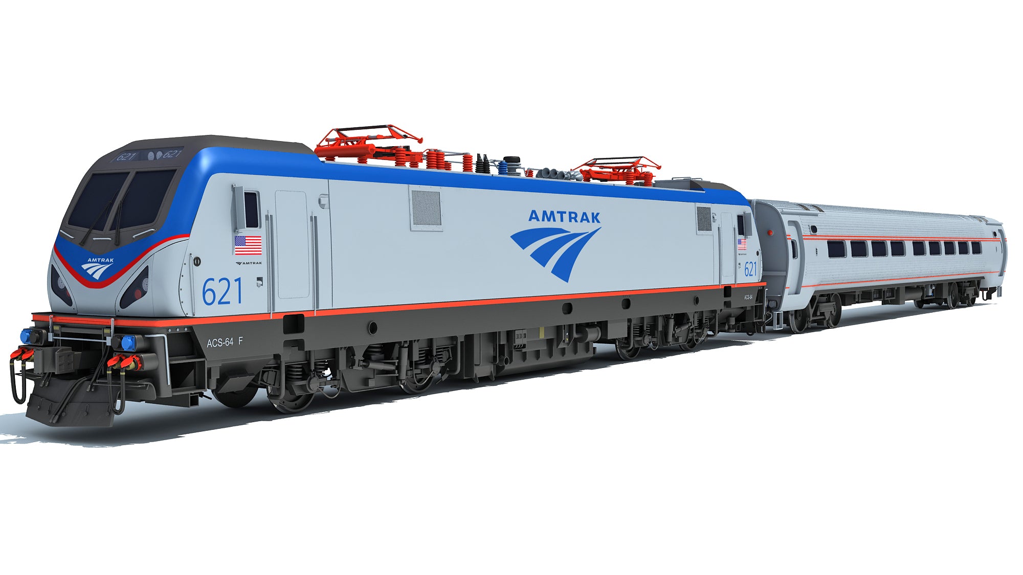 Amtrak Train 3D