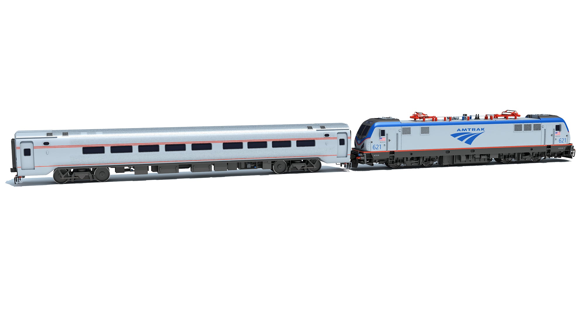 Amtrak Train 3D