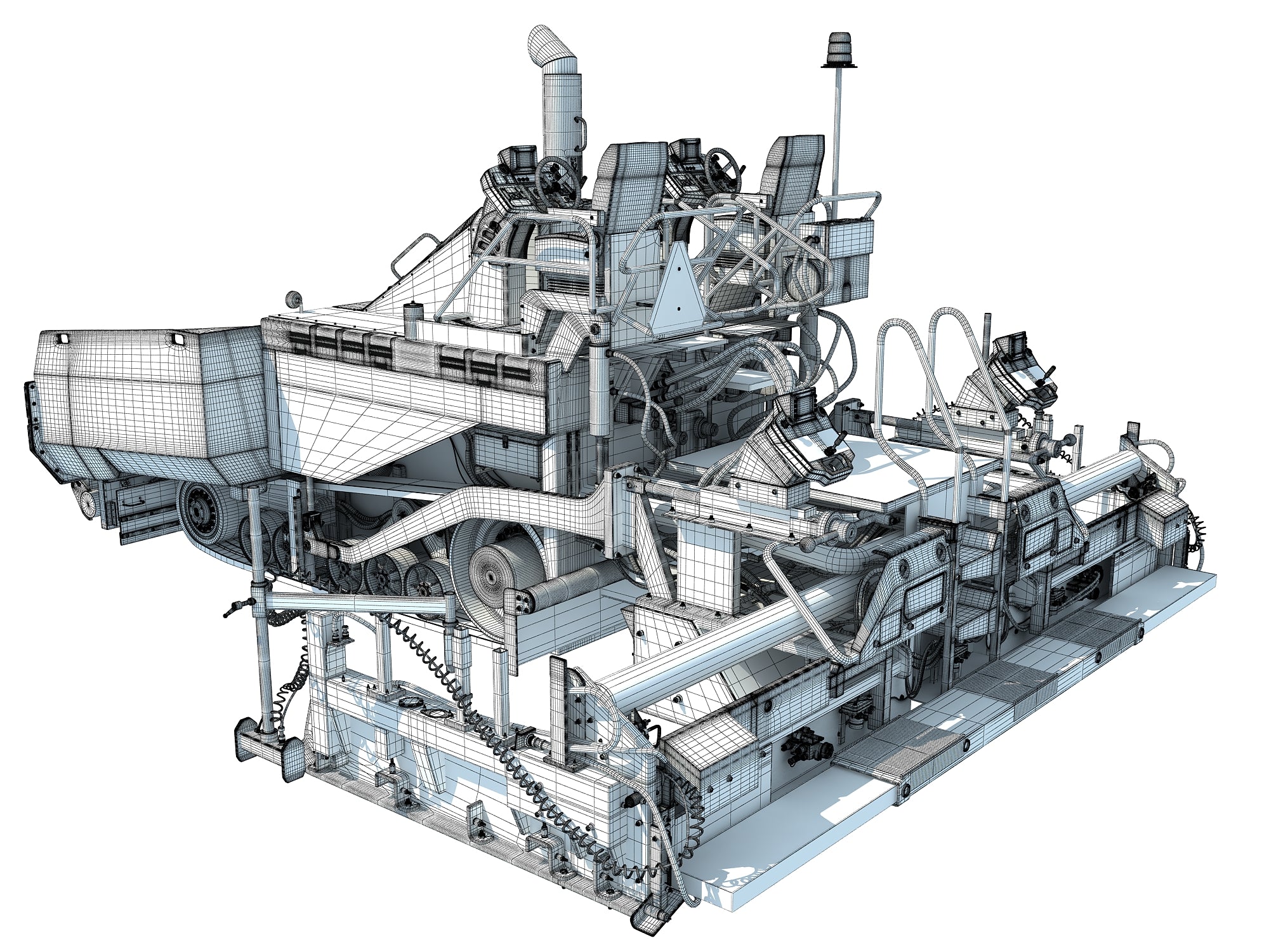 3D-Caterpillar-Asphalt-Paver-Model
