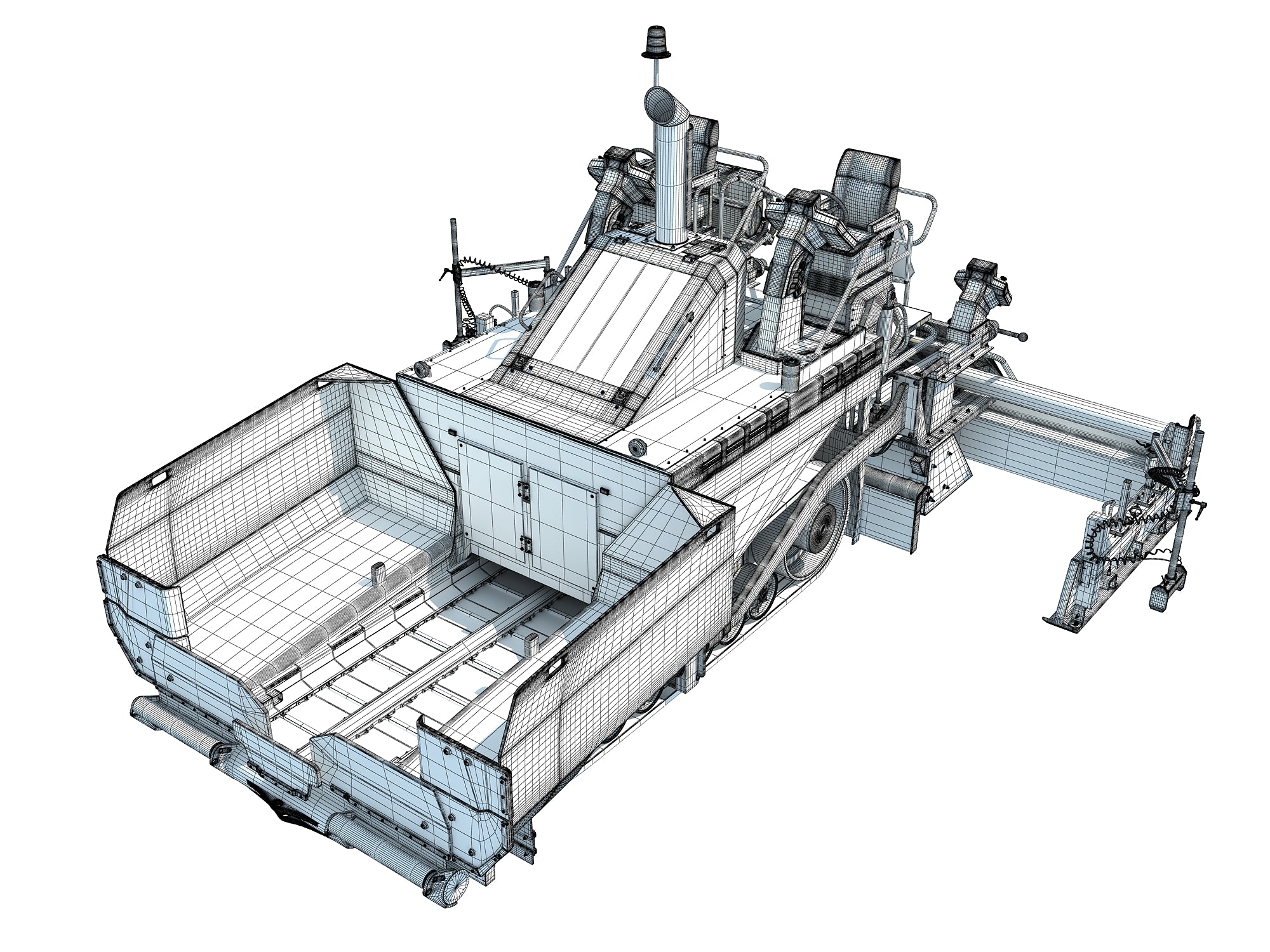 3D-Caterpillar-Asphalt-Paver-Model