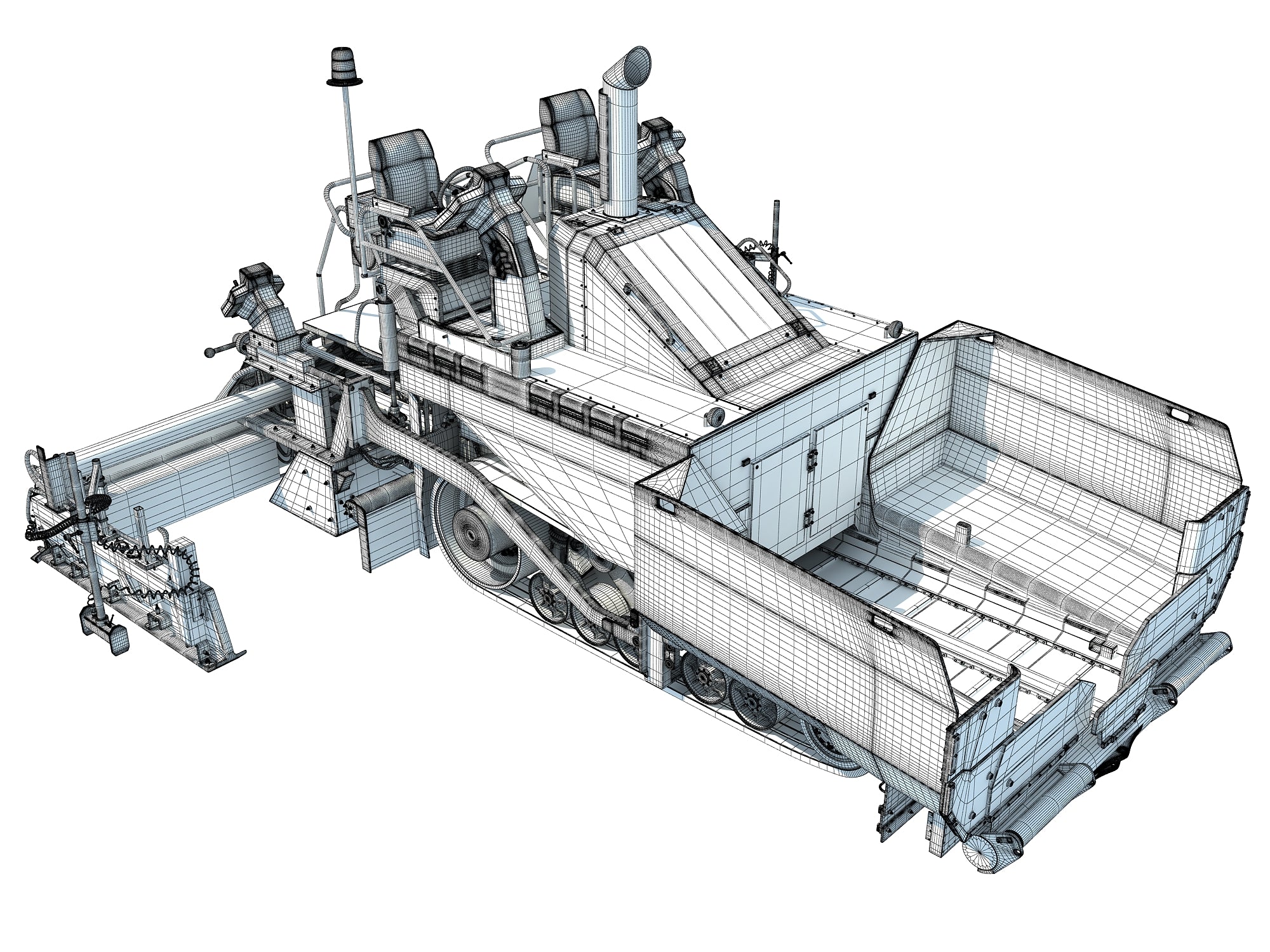 3D-Caterpillar-Asphalt-Paver-Model