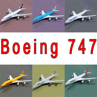 Boeing 747 with 6 Textures