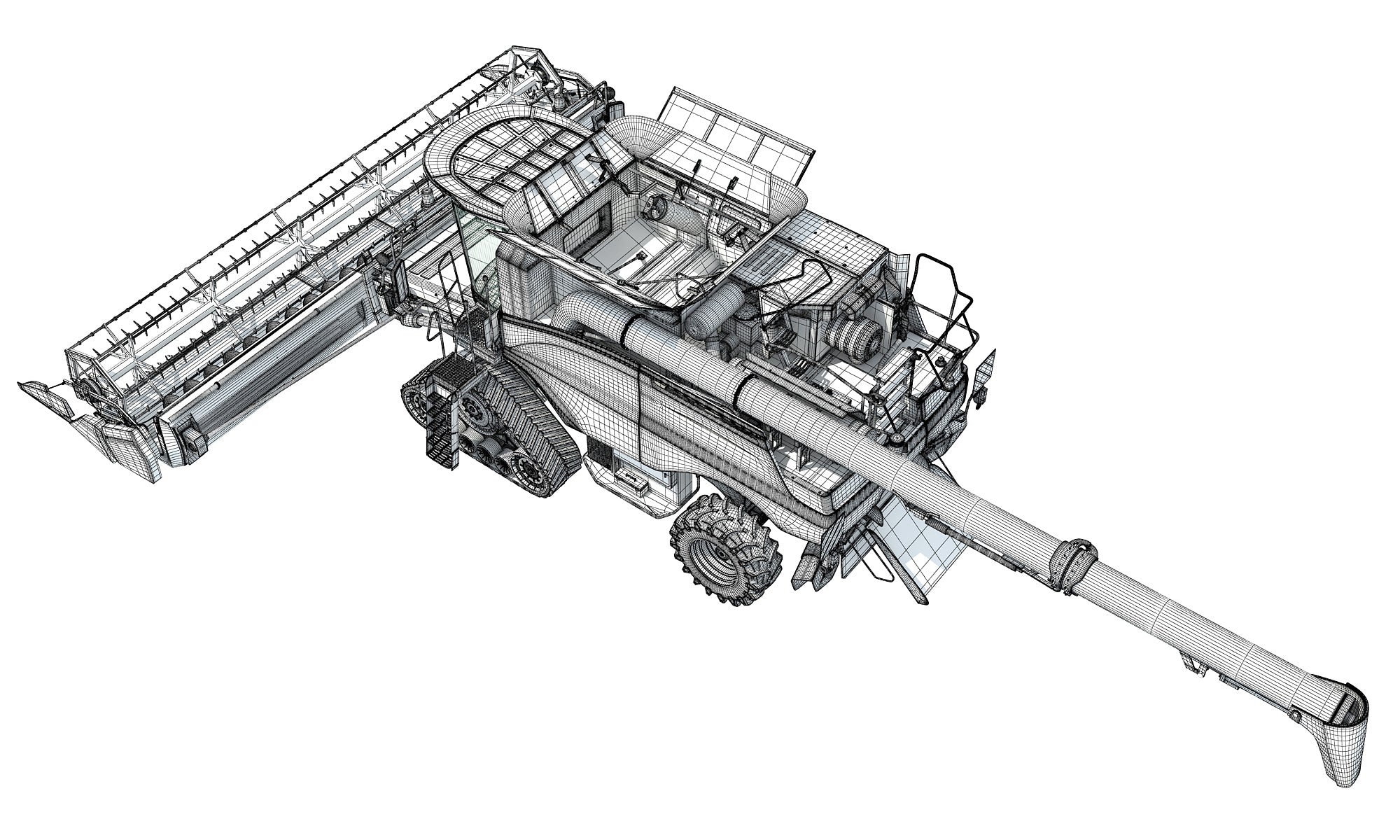 Combine Harvester 3D Model