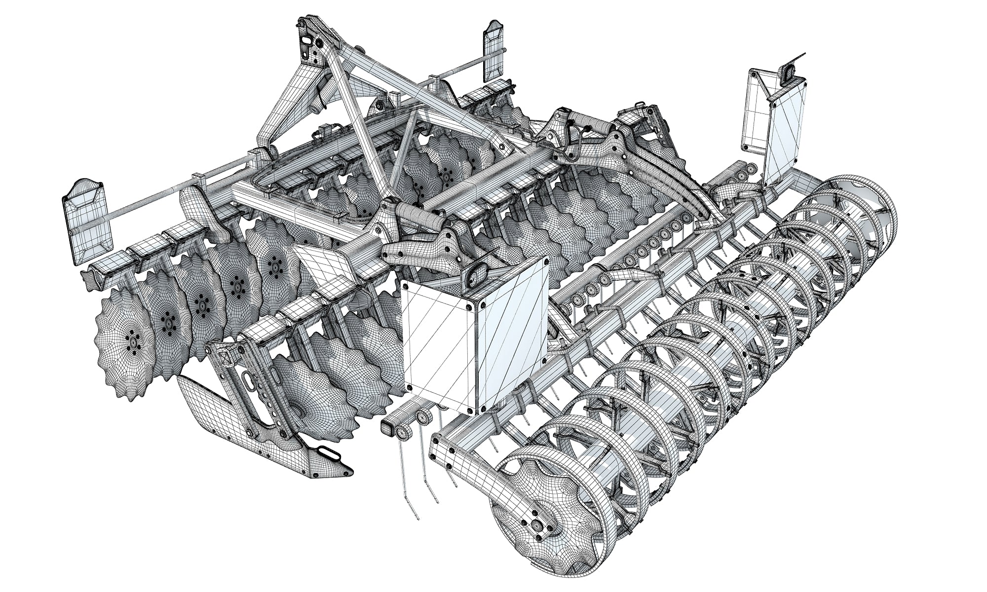 3D Compact Disc Harrow Model