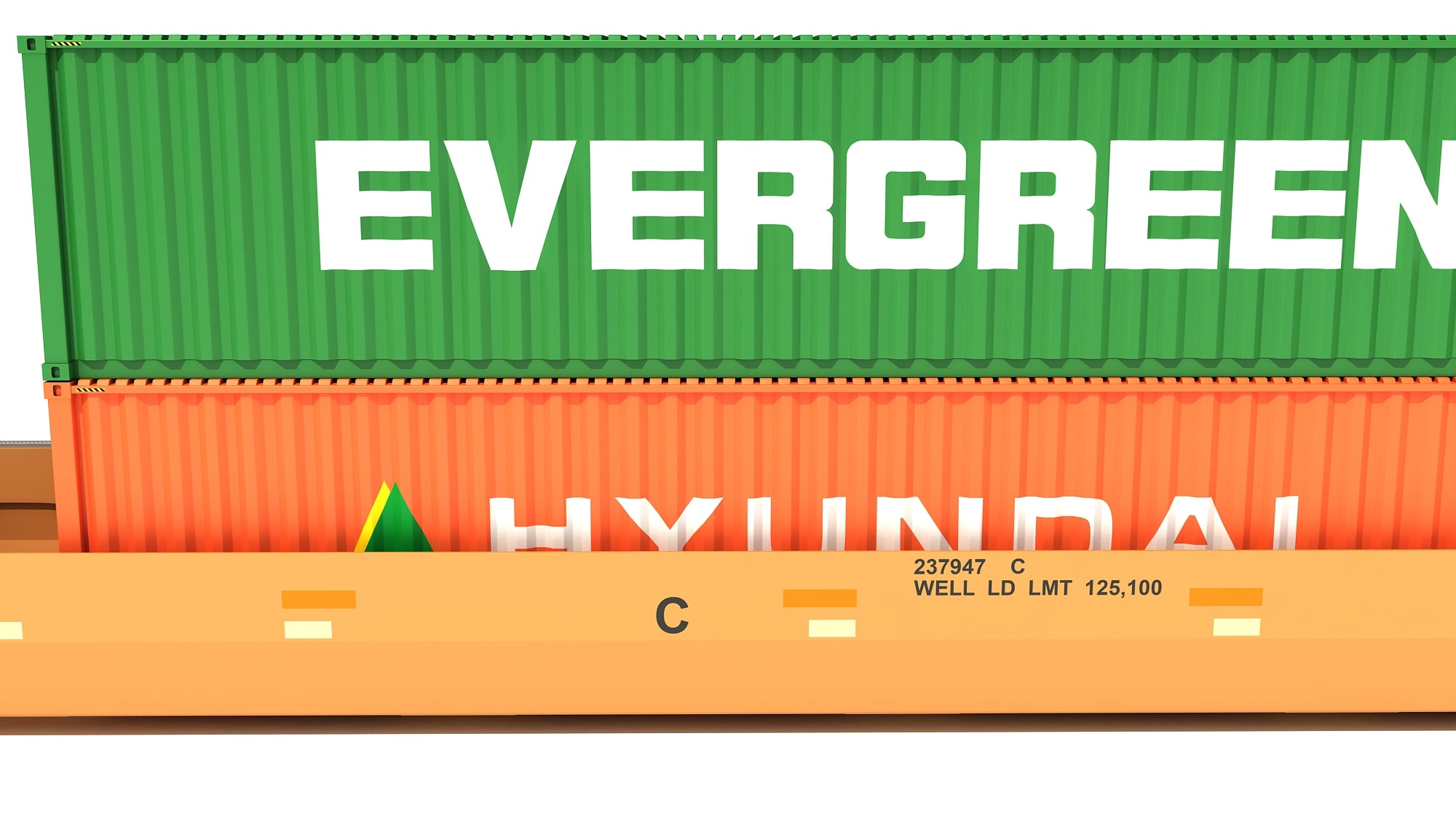Double Stack Cars with Containers