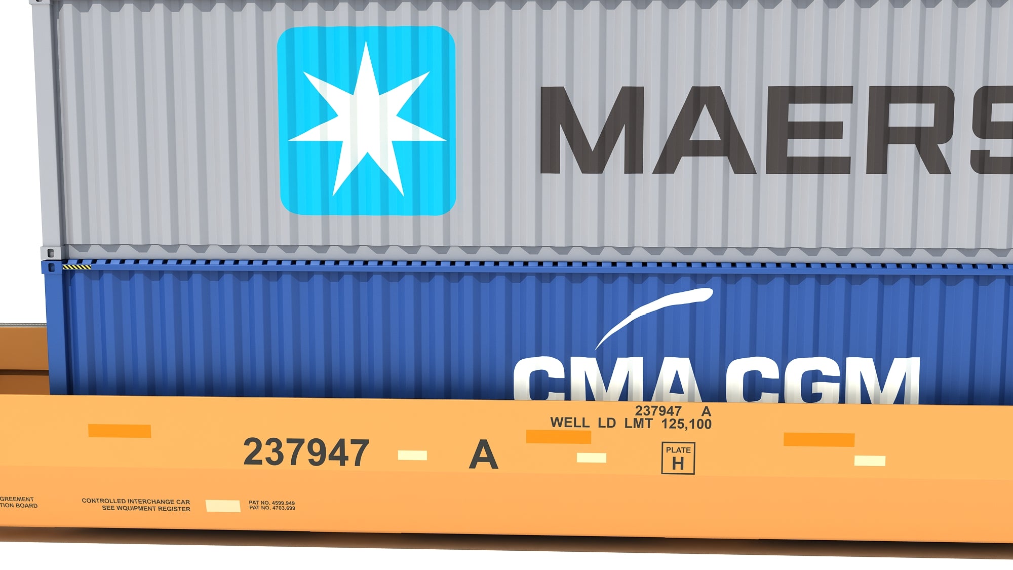 Double Stack Cars with Containers
