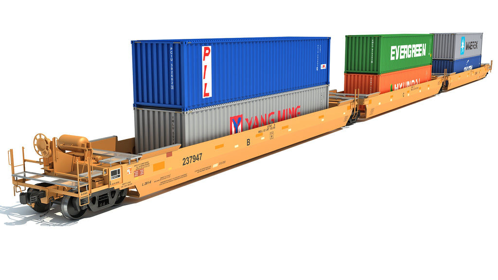 Double Stack Cars with Containers