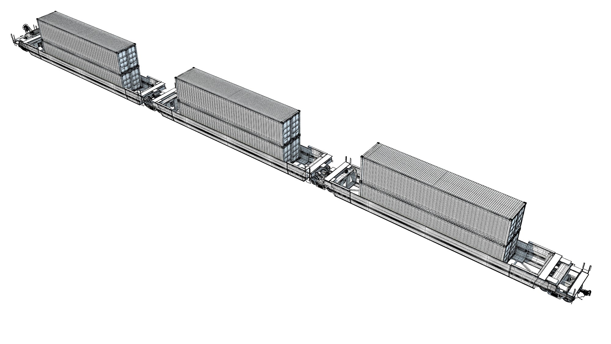Double Stack Cars with Containers