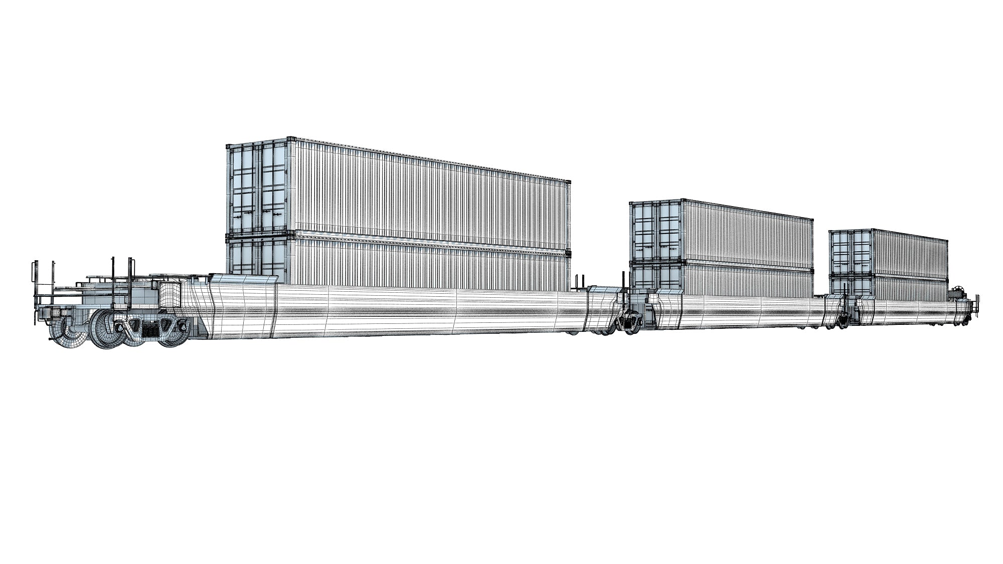 Double Stack Cars with Containers