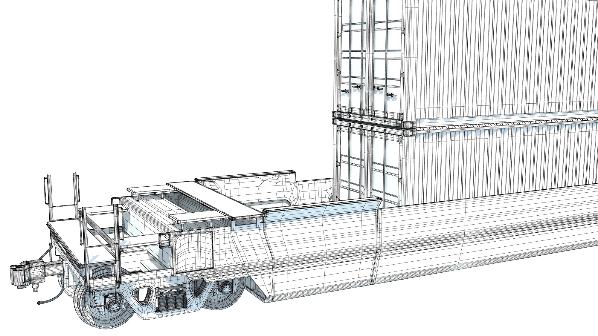 Double Stack Cars with Containers