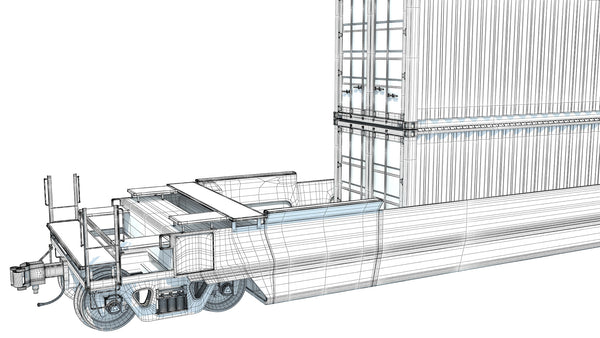 3D Trains - Double Stack Cars with Containers – 3D Horse