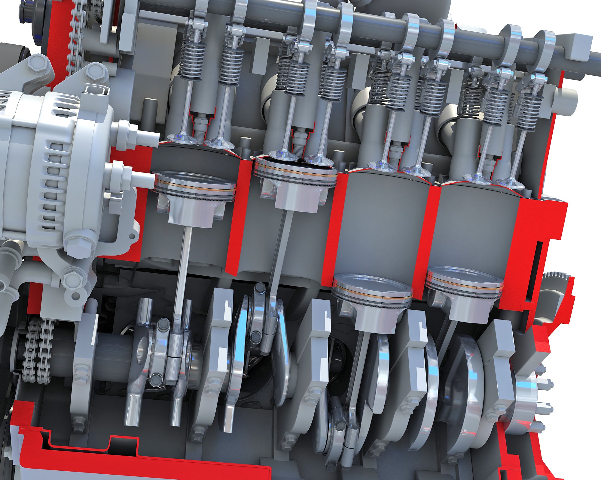 Cutaway V8 Engine