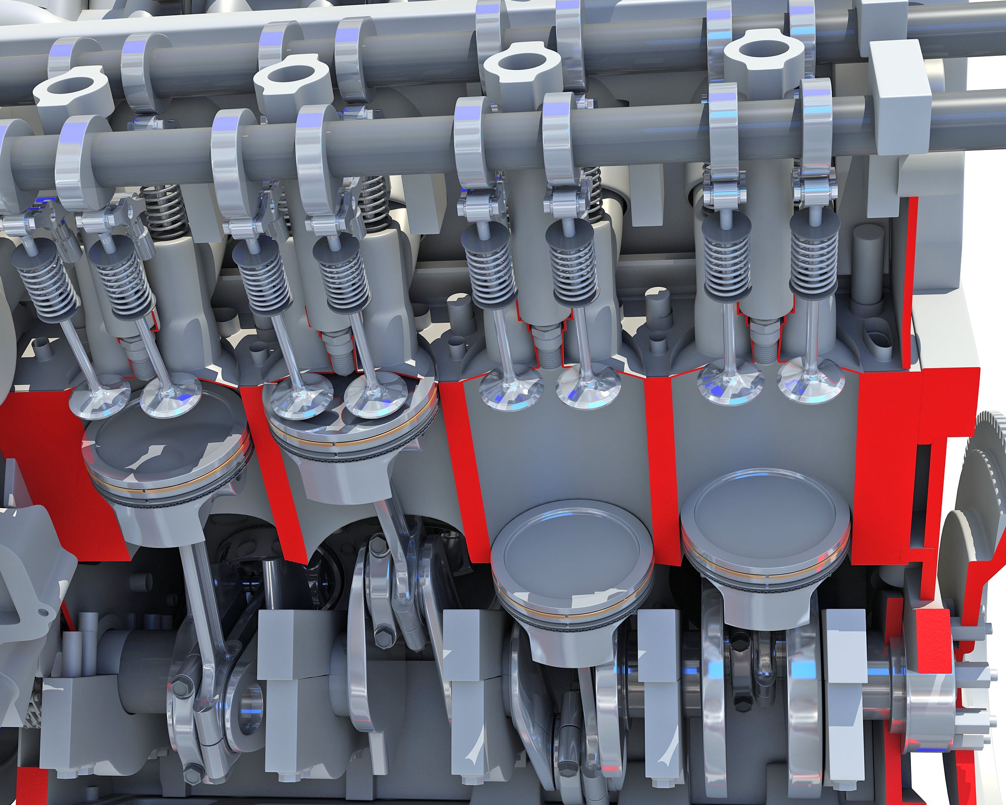 Cutaway V8 Engine