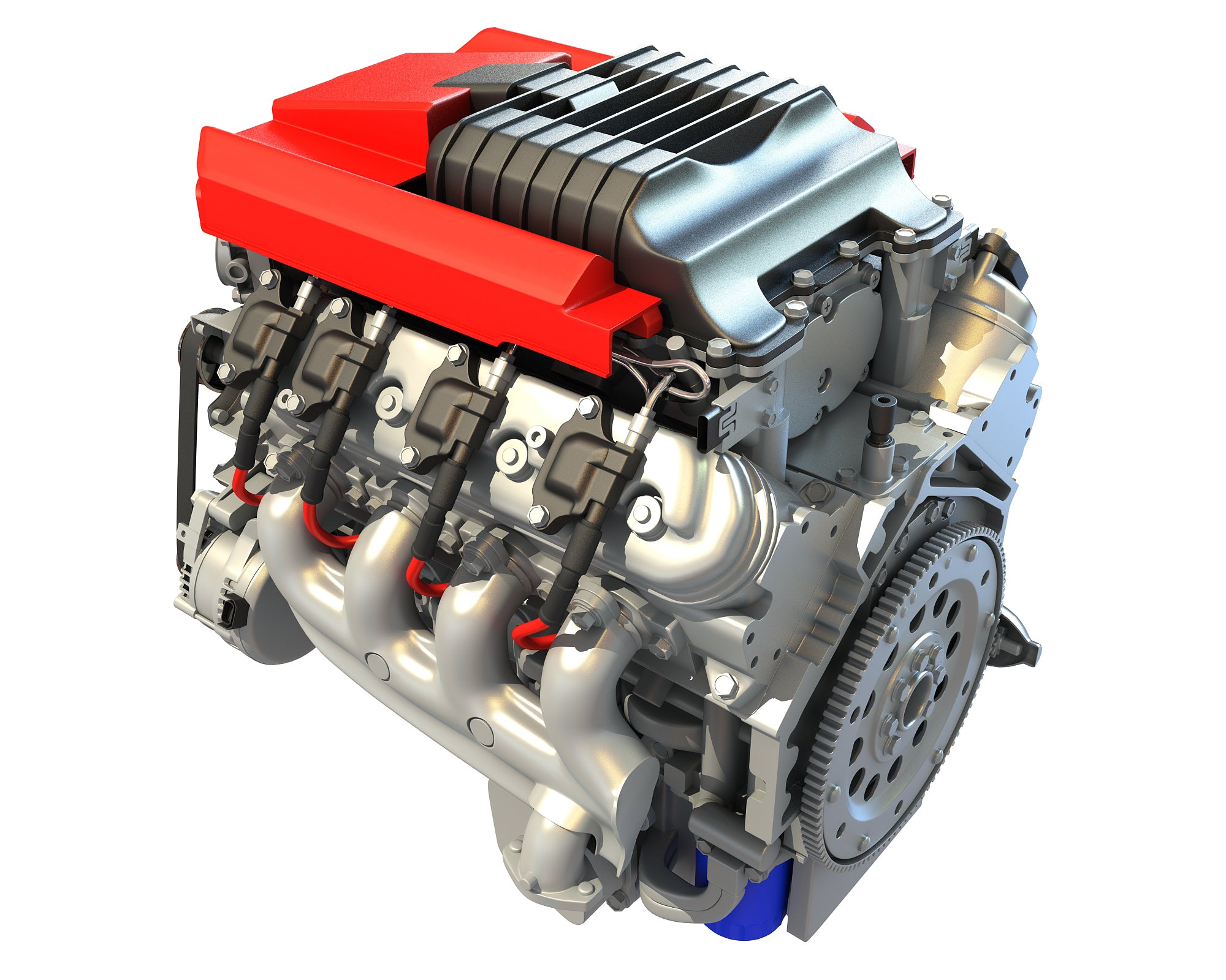 3D Models V8 Supercharged Engine