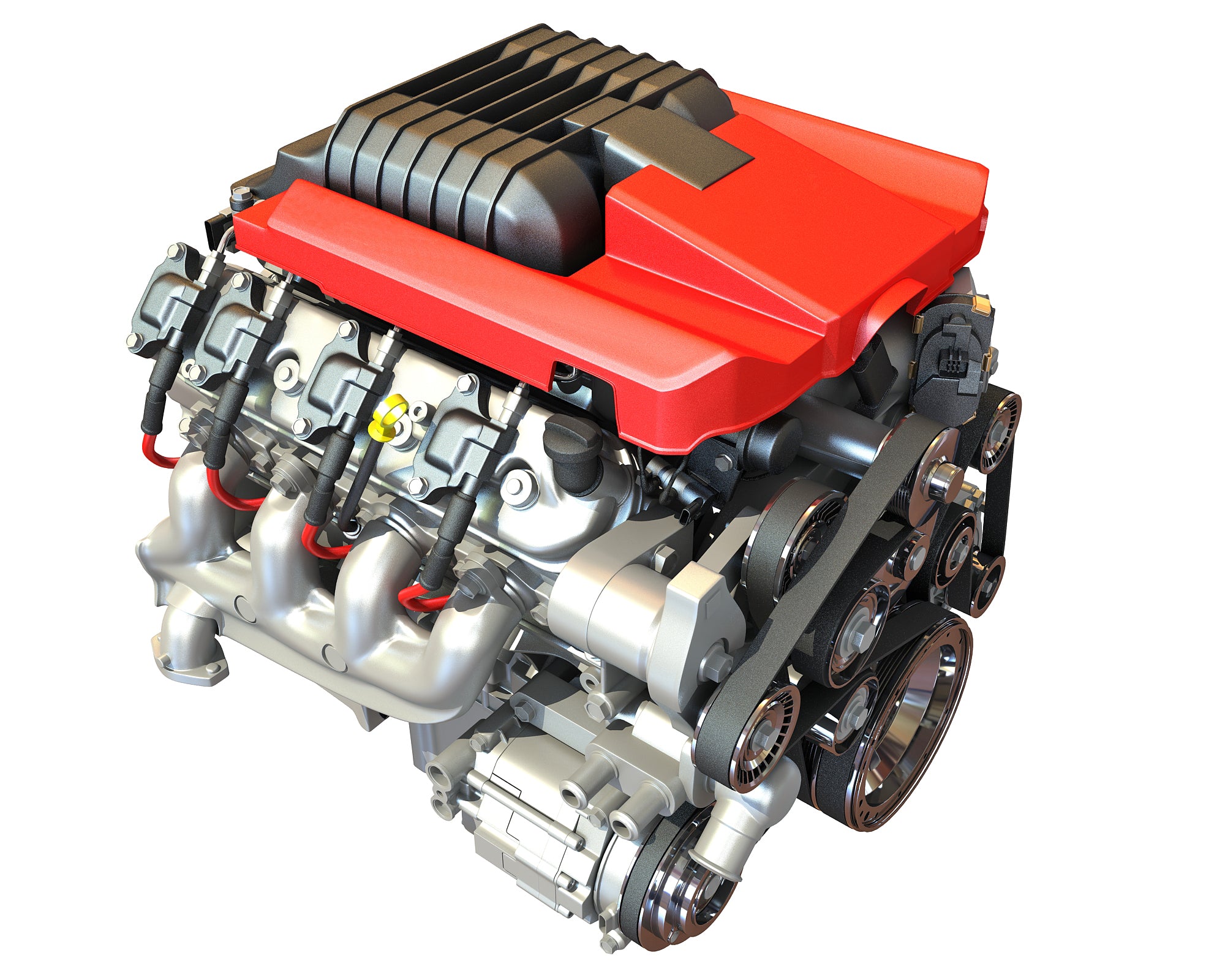3D Models V8 Supercharged Engine