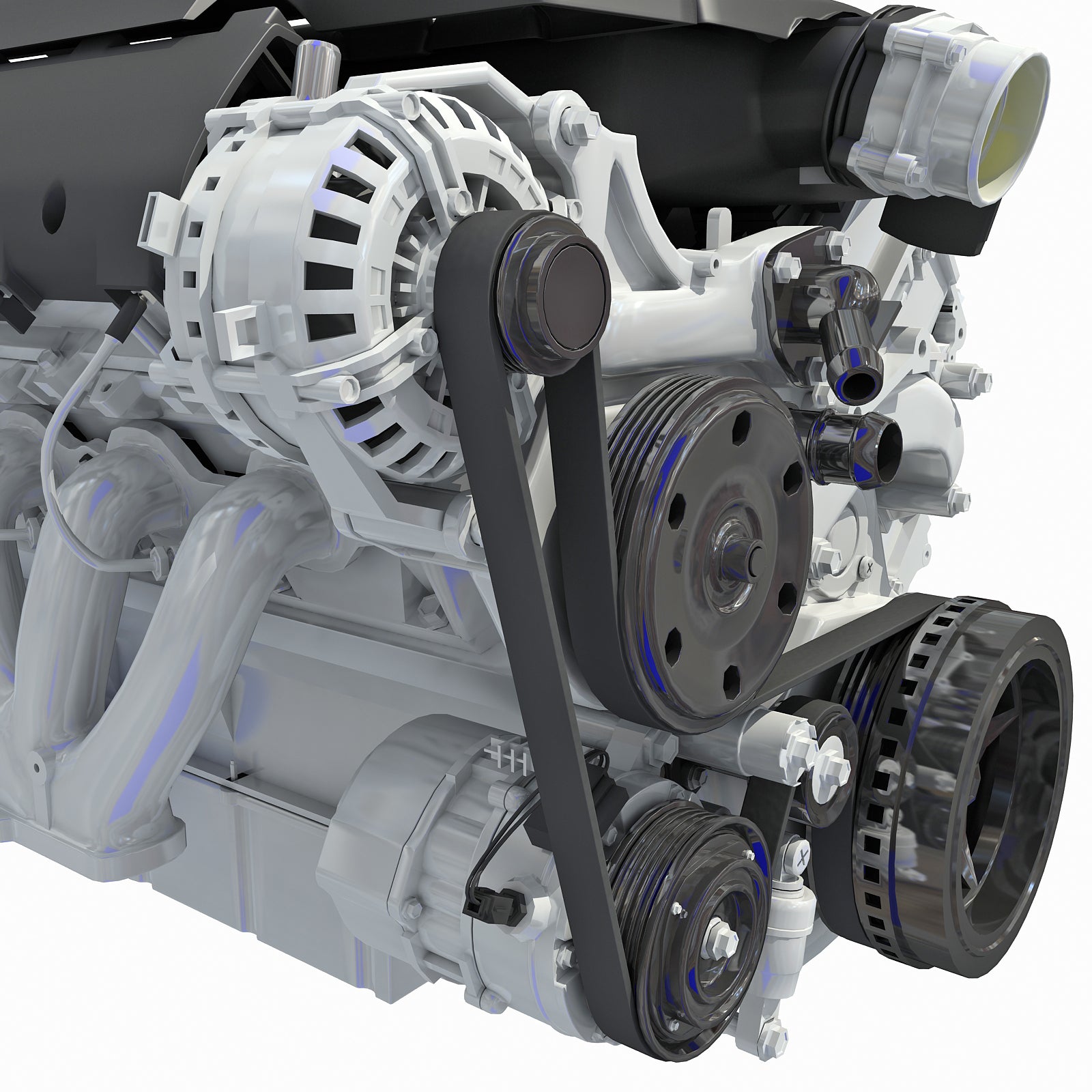 3D Models V8 Engine Light