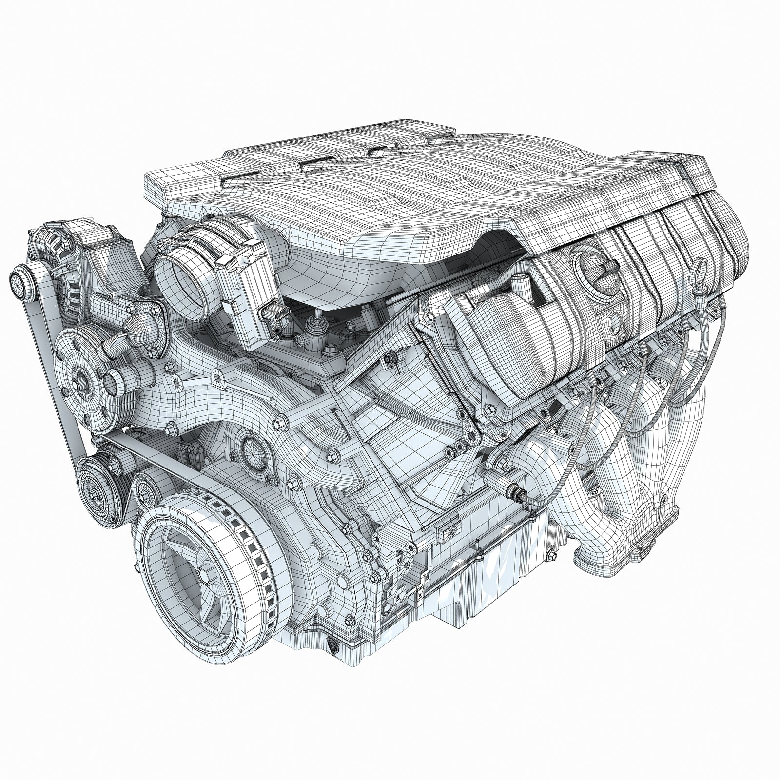 3D Models V8 Engine Light