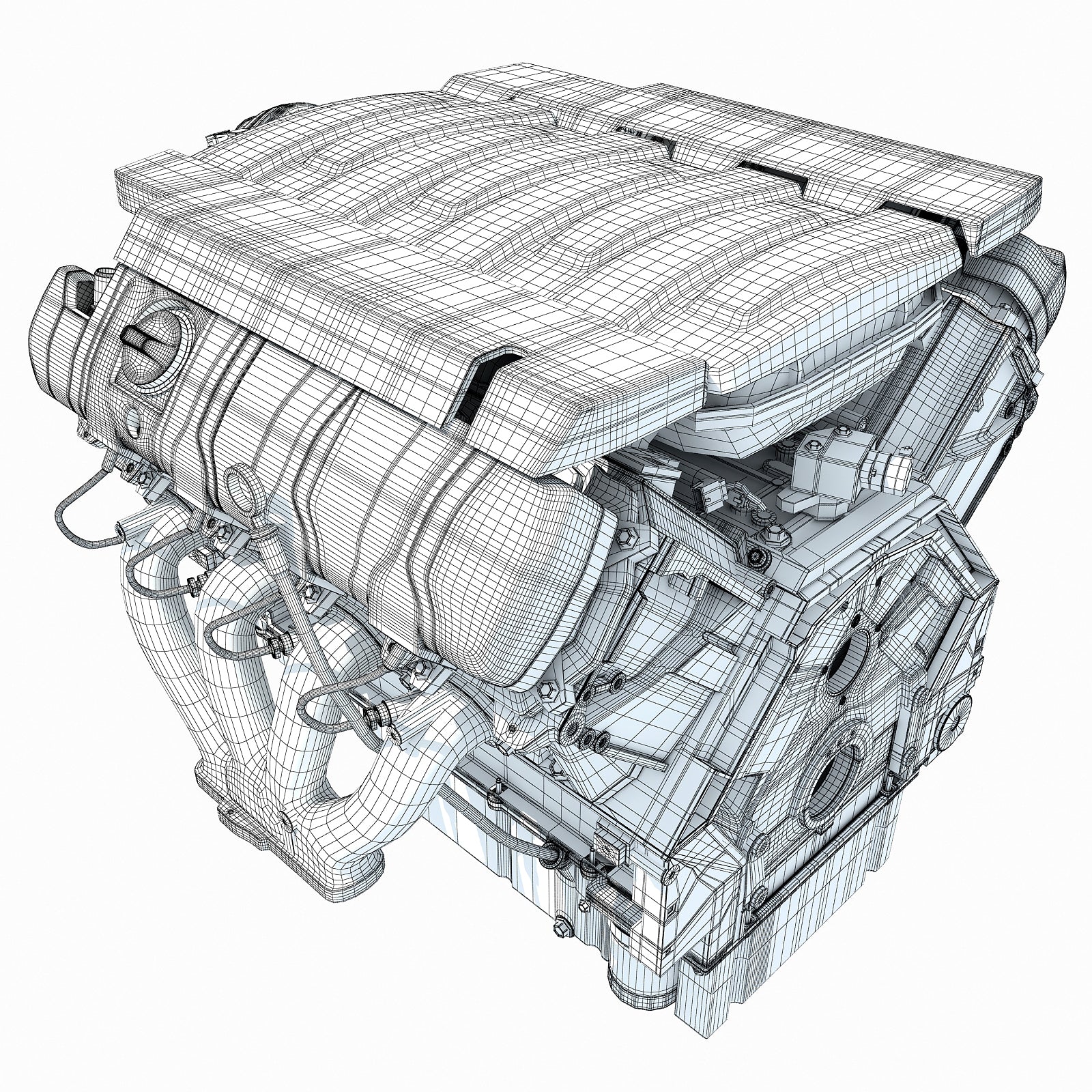 3D Models V8 Engine Light
