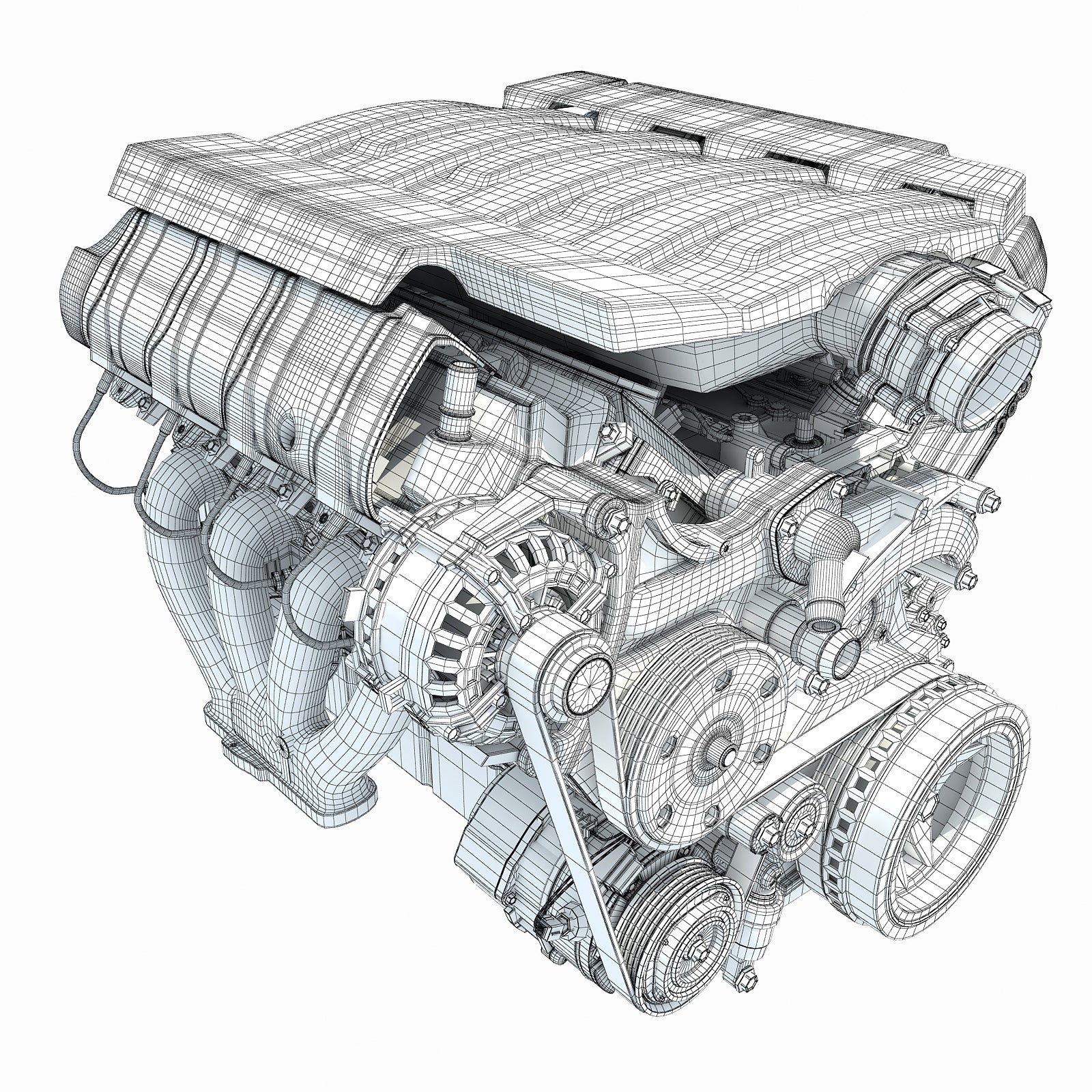 3D Models V8 Engine Light