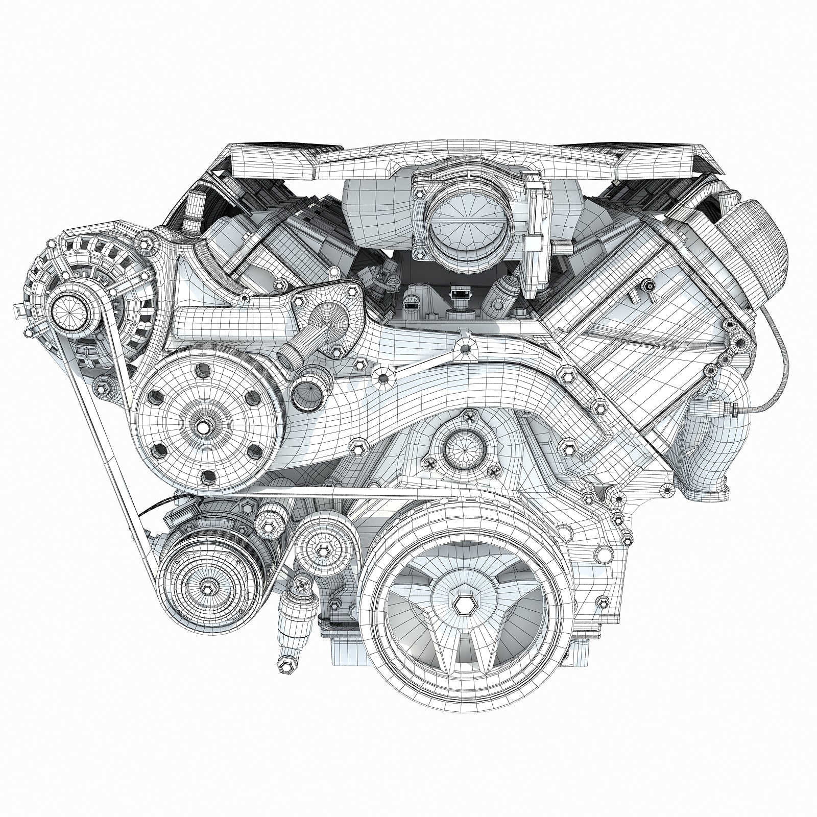 Drawing V8 Engine I Pencil Drawing - YouTube