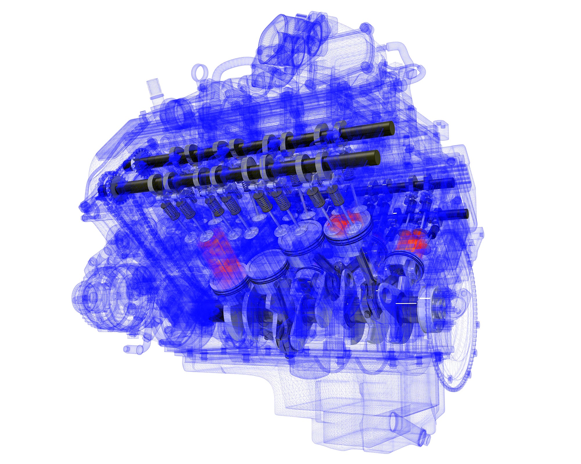Animated Engine with Gasoline Ignition