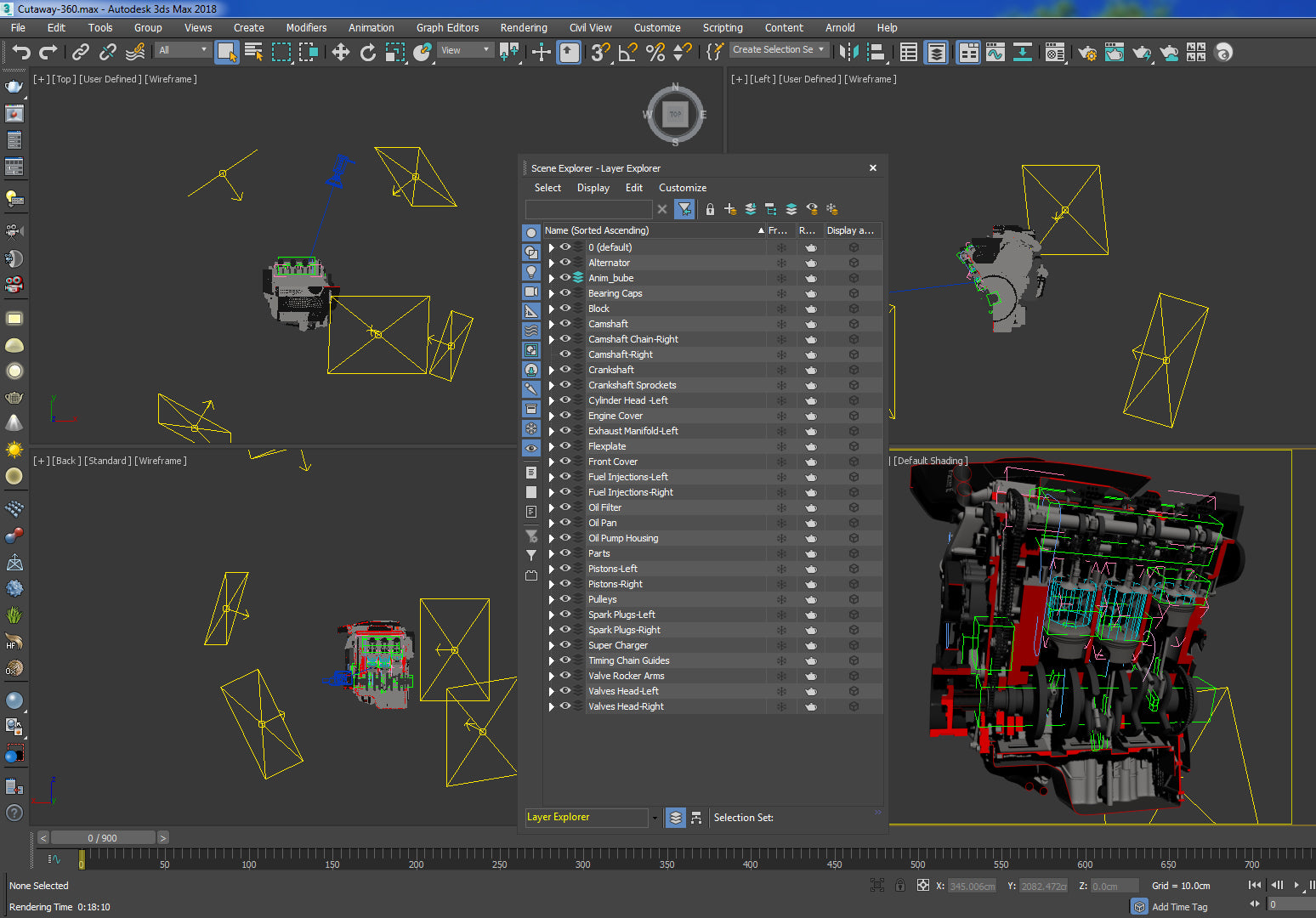 Sectioned Engine 3D Models