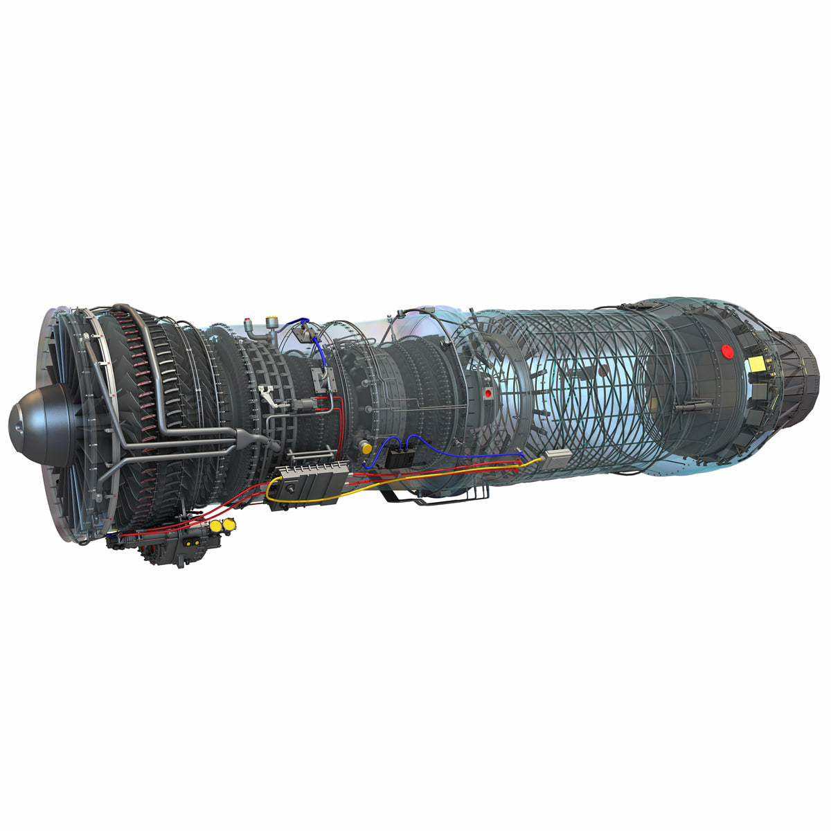 3D Military Turbofan Afterburning Engines