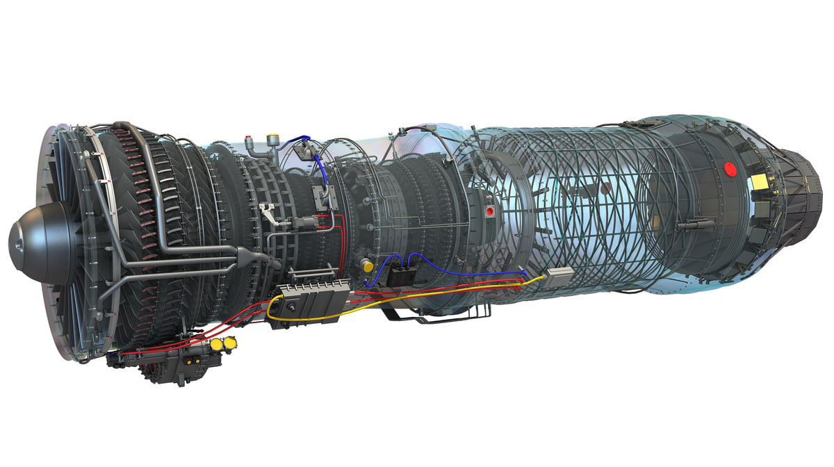 3D Military Turbofan Afterburning Engines