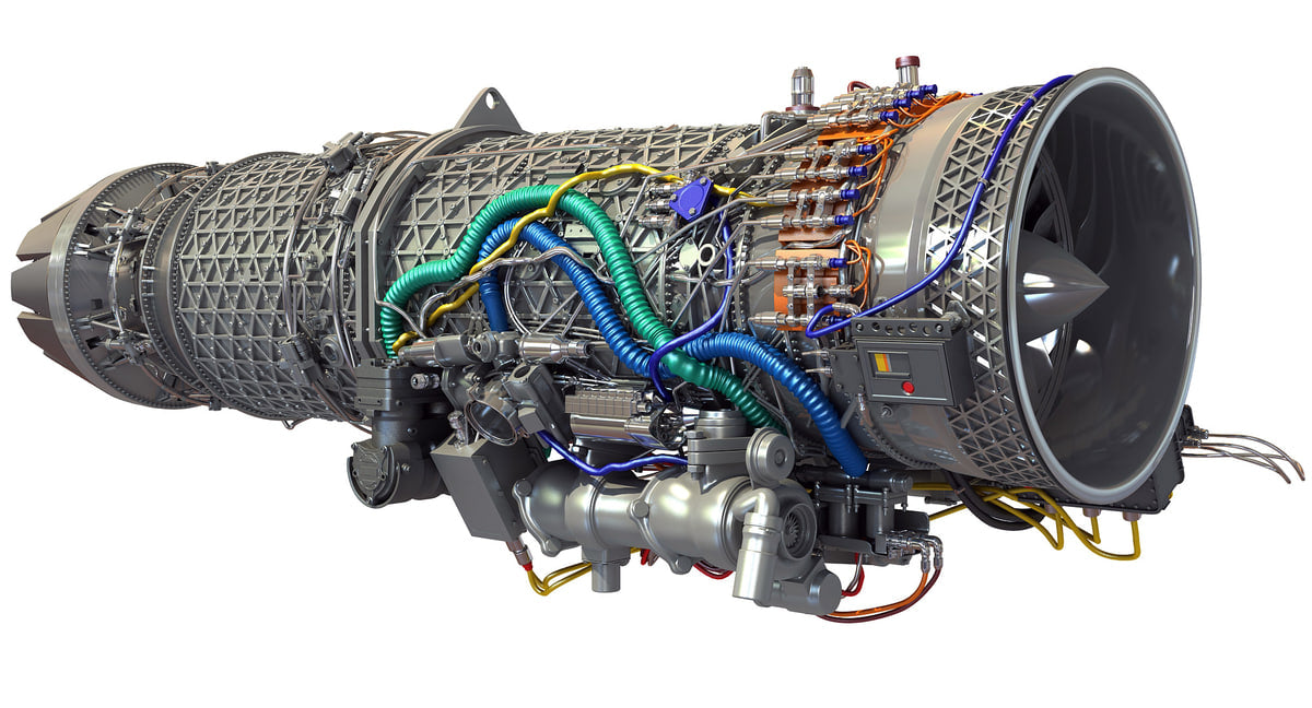 3D Military Turbofan Afterburning Engines