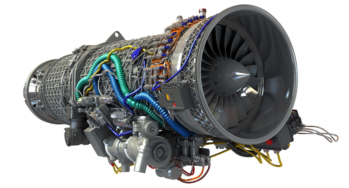 3D Military Turbofan Afterburning Engines
