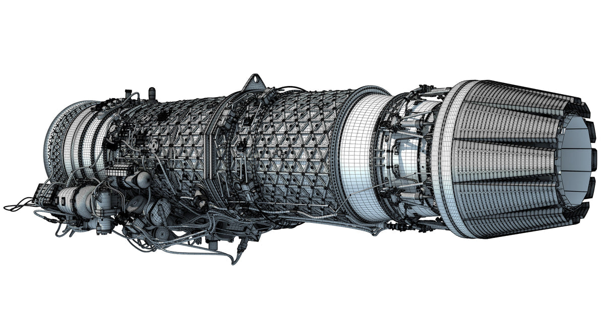 3D Military Turbofan Afterburning Engines