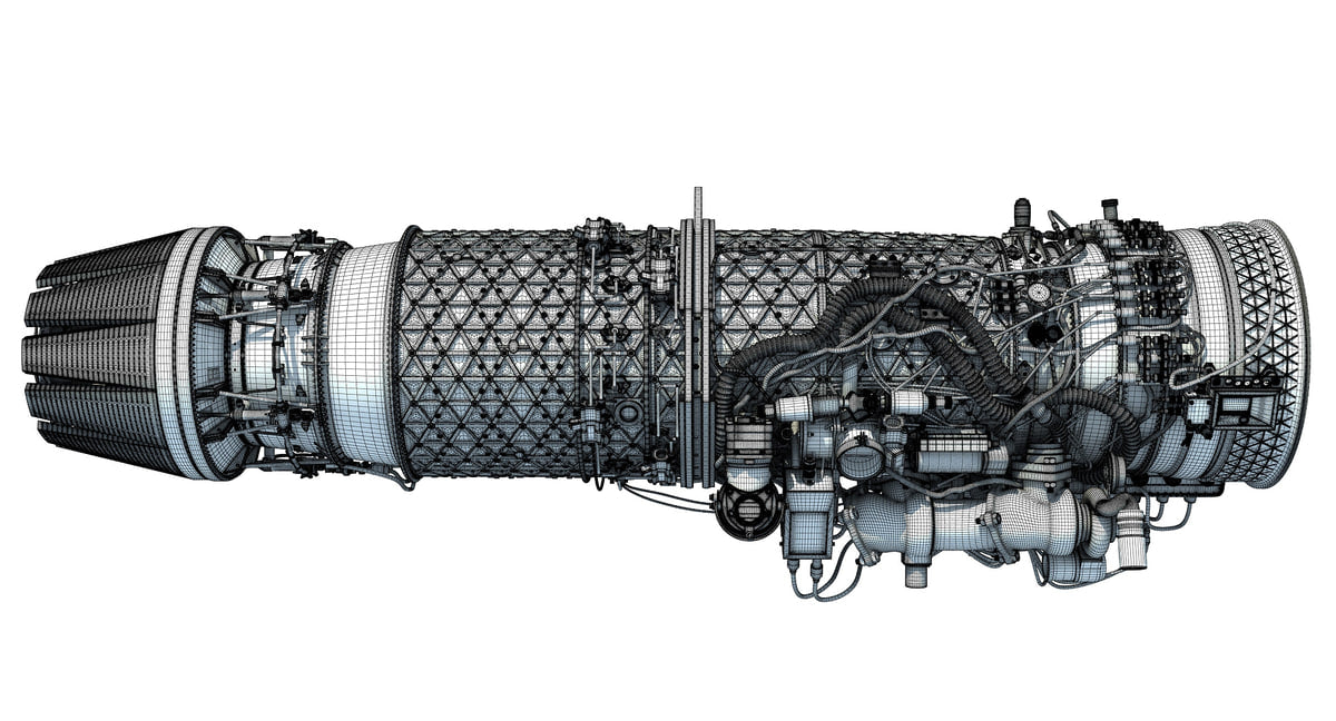 3D Military Turbofan Afterburning Engines