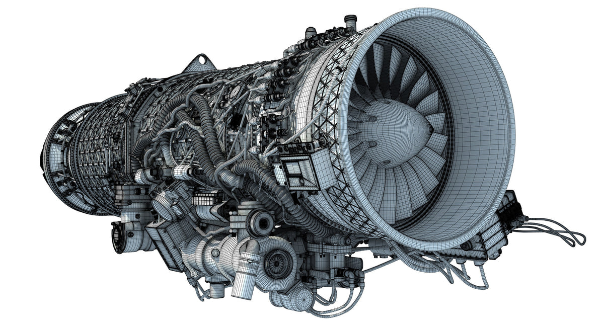 3D Military Turbofan Afterburning Engines