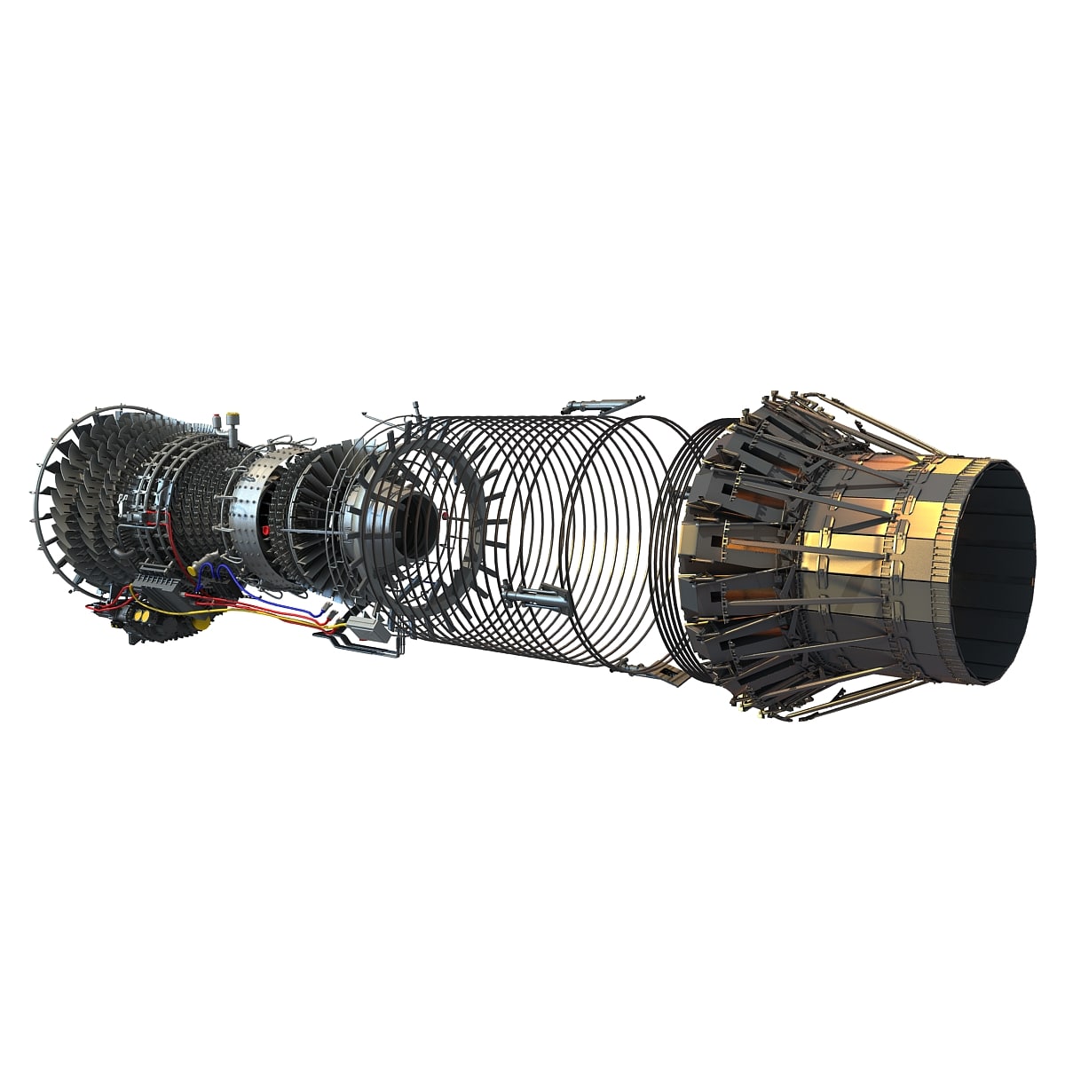 3D Military Turbofan Afterburning Engines