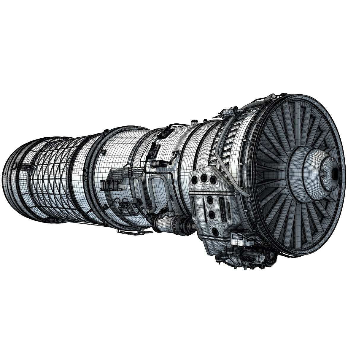3D Military Turbofan Afterburning Engines