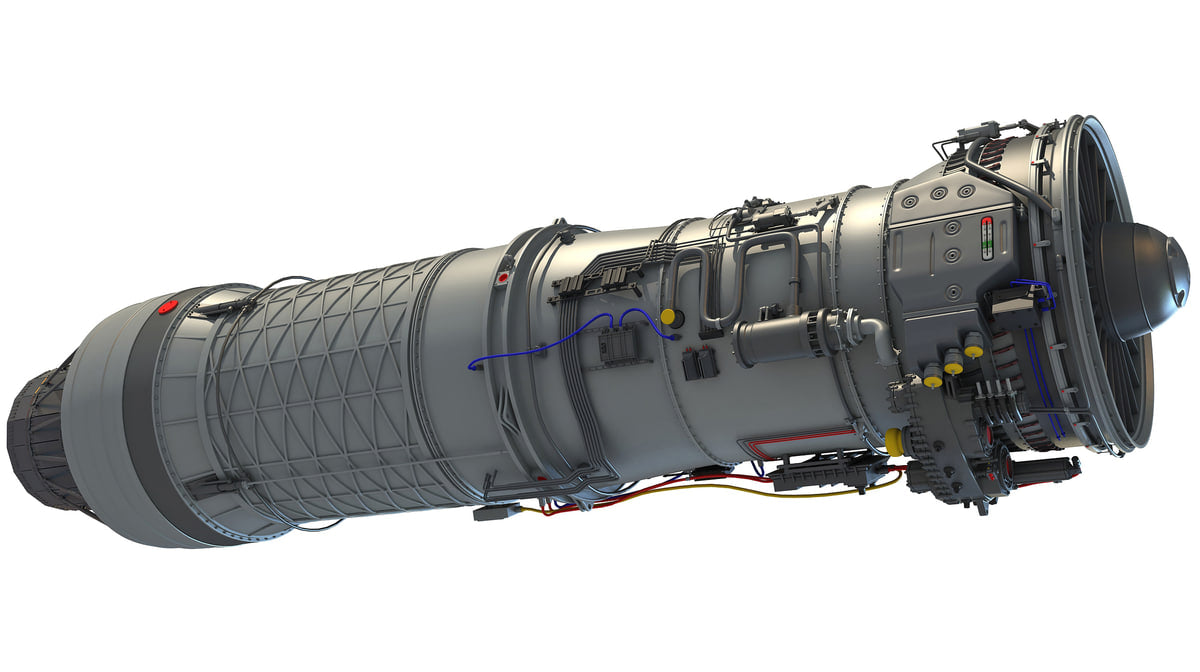 3D Military Turbofan Afterburning Engines