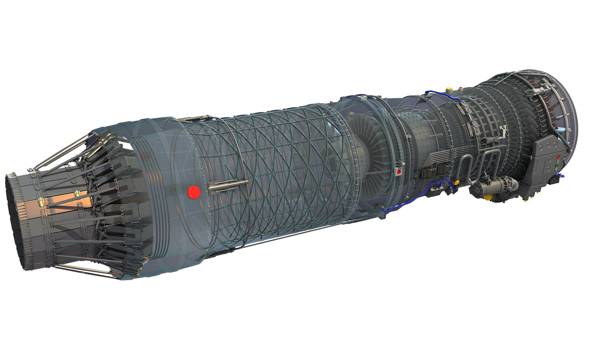 3D Military Turbofan Afterburning Engines