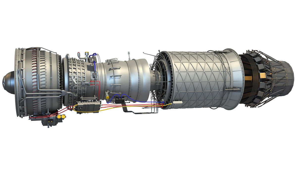 3D Military Turbofan Afterburning Engines