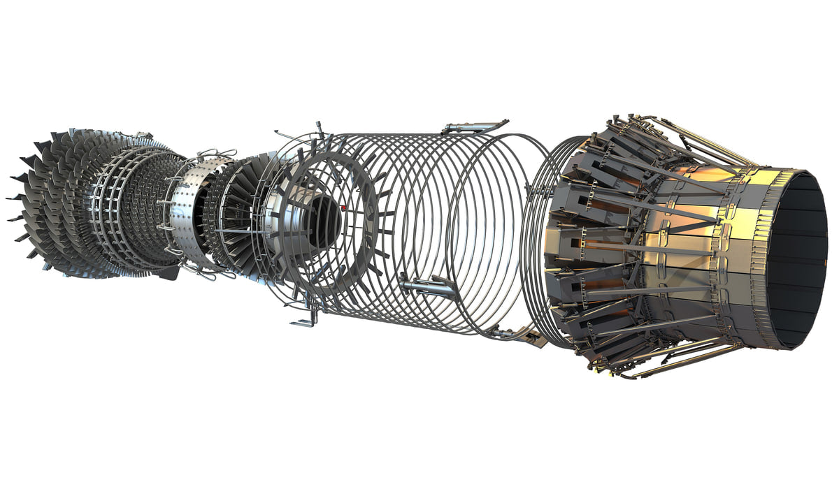 3D Military Turbofan Afterburning Engines