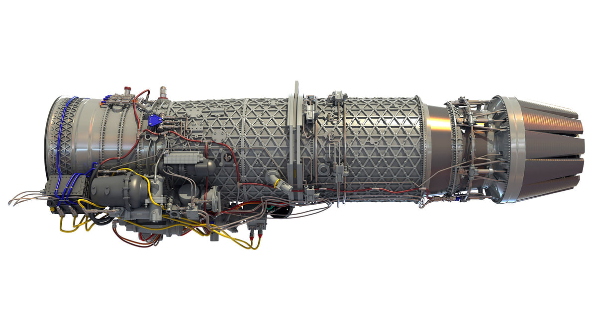 3D Military Turbofan Afterburning Engines