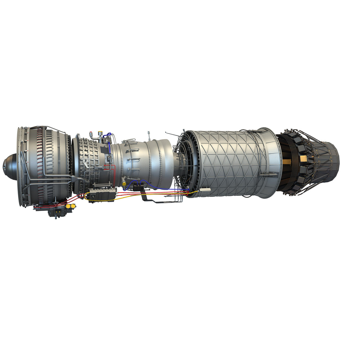 3D Military Turbofan Afterburning Engines