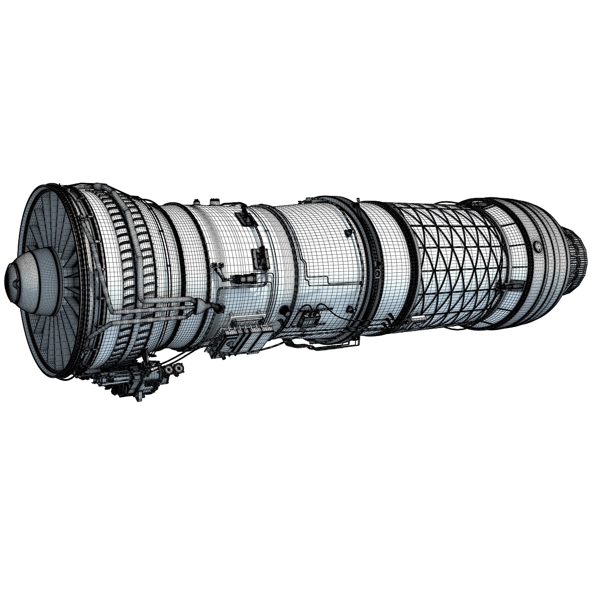3D Military Turbofan Afterburning Engines
