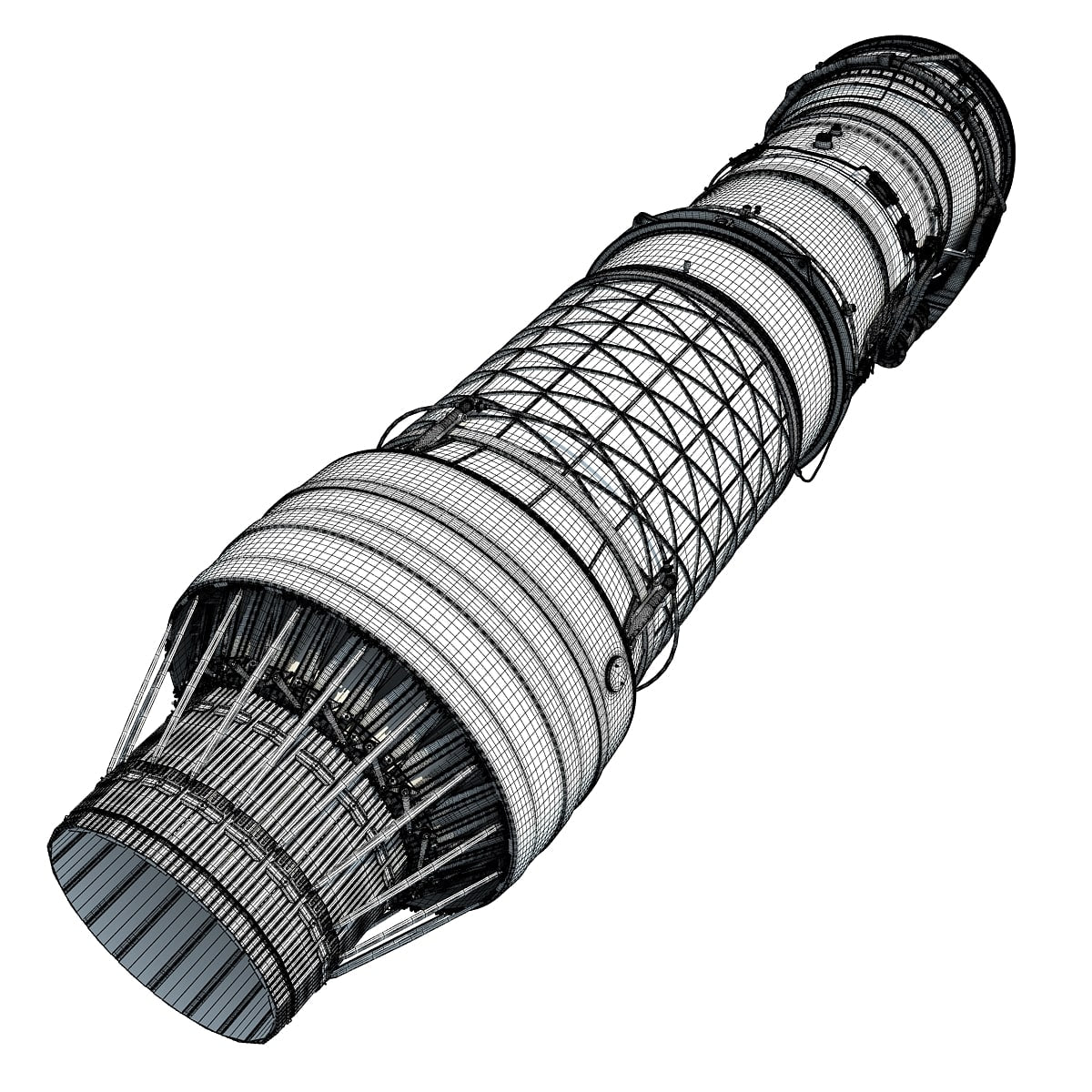 3D Military Turbofan Afterburning Engines