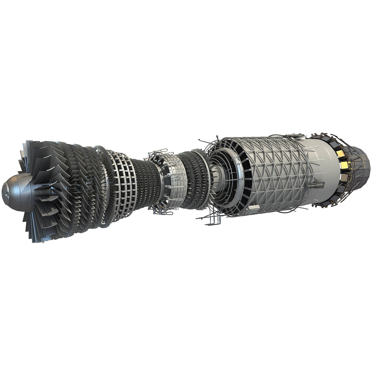 3D Military Turbofan Afterburning Engines